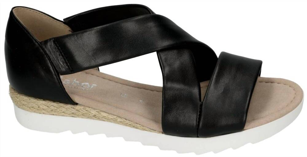 NEW GABOR women's 22.711.27 lammnappa schwarz sandal in black